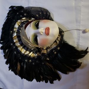 Vintage Clay Art musical clown mask 80's
